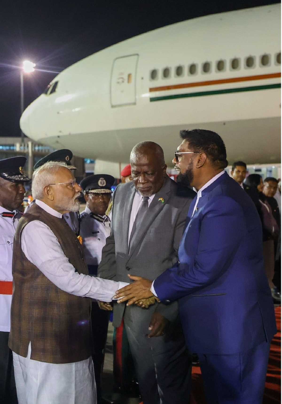 प्रधानमंत्री मोदी ब्राजील से पहुंचे गुयाना, कैरीकॉम शिखर सम्मेलन में रखेंगे विचार